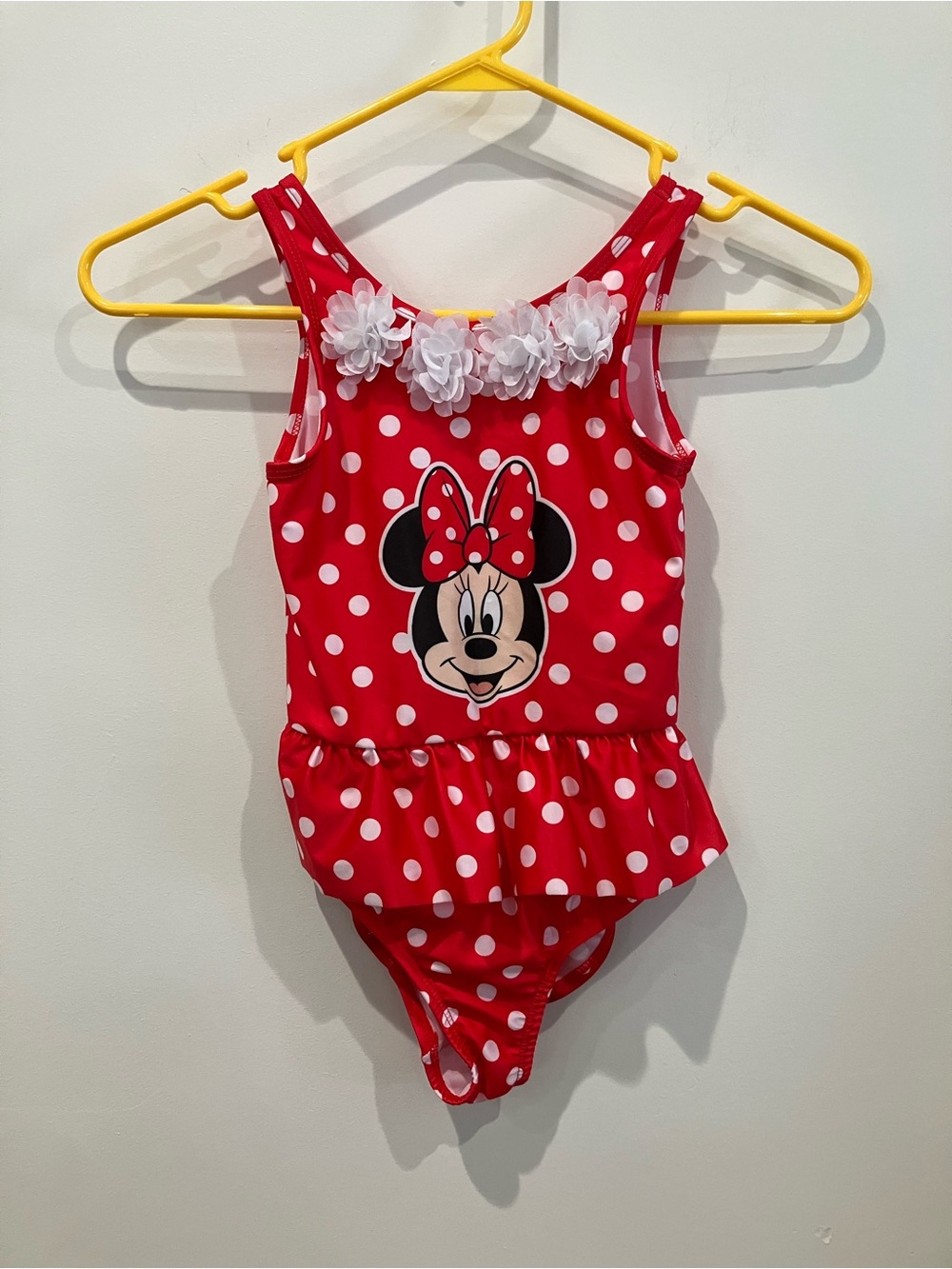 Disney Red & White Minnie Mouse Polka Dot Ruffle One-Piece Swimsuit